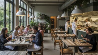 restaurantes sostenibles, innovación culinaria y responsabilidad ambiental. Imagen realizada con IA