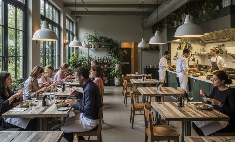 restaurantes sostenibles, innovación culinaria y responsabilidad ambiental. Imagen realizada con IA
